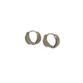 925 Sterling Silver Double Circle Shaped Earrings Hoops Personalized Minimalist Style for Women