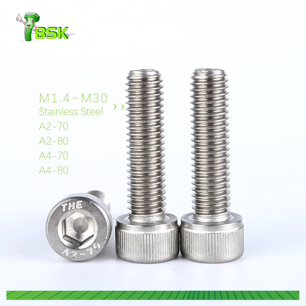 Support the Stainless Steel A2-70 A4-80 Screws Size M1-M24 Hex Socket Screw Din 912 Cup Head Allen Screw Bolts With Nuts