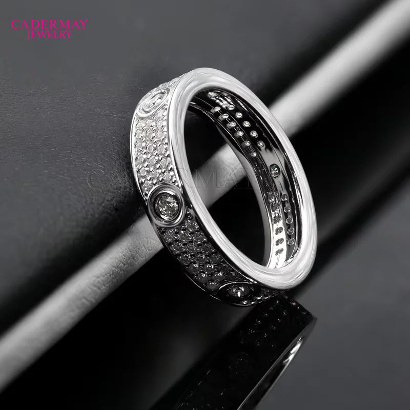 1.9mm Melee Moissanite 18k Gold Ring Channel Setting White D Color Round Moissanite Eternity Ring Women Engagement Wedding Ring