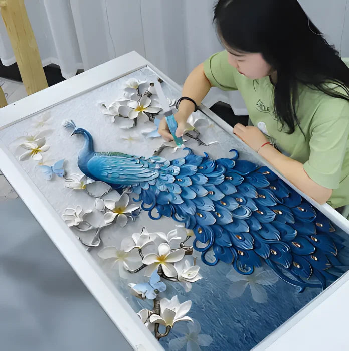 Paintings by Number Animal Full Drill Round Diamond  5D DIY Diamond Painting Animals Peacocl Full Square Diamond Embroidery