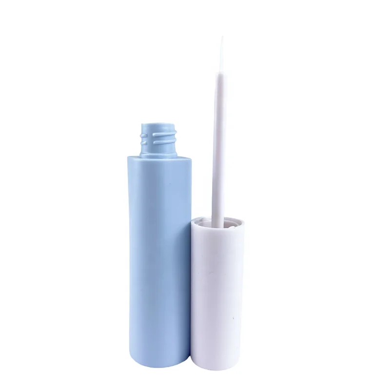 Luxury Blue Empty Eyeliner Bottle with Plastic Cap for Cosmetics Lash Growth Liquid Tube with Brush