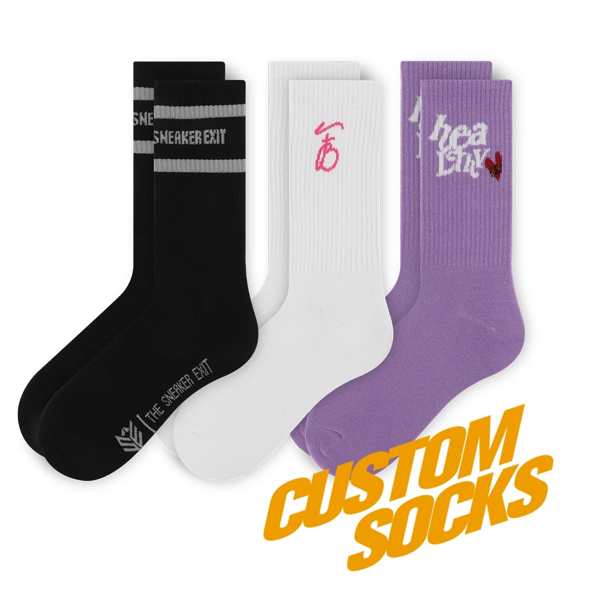 FREE DESIGN & MOCKUP Made Own Text Sock Customized Knitting Cotton Men Sock With Custom Design logo