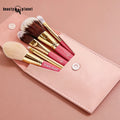 Beauty Planet 12pcs pink Makeup Brush Set Face Eye Shadow Foundation Tool Mini Travel Portable Cute Makeup Brush Kids Zipper Bag MegaBDM