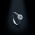 Wholesale Luxury Four Prong Moissanite Ring 1 Ct S925 Sterling Silver Wedding Engagement Ring for Women