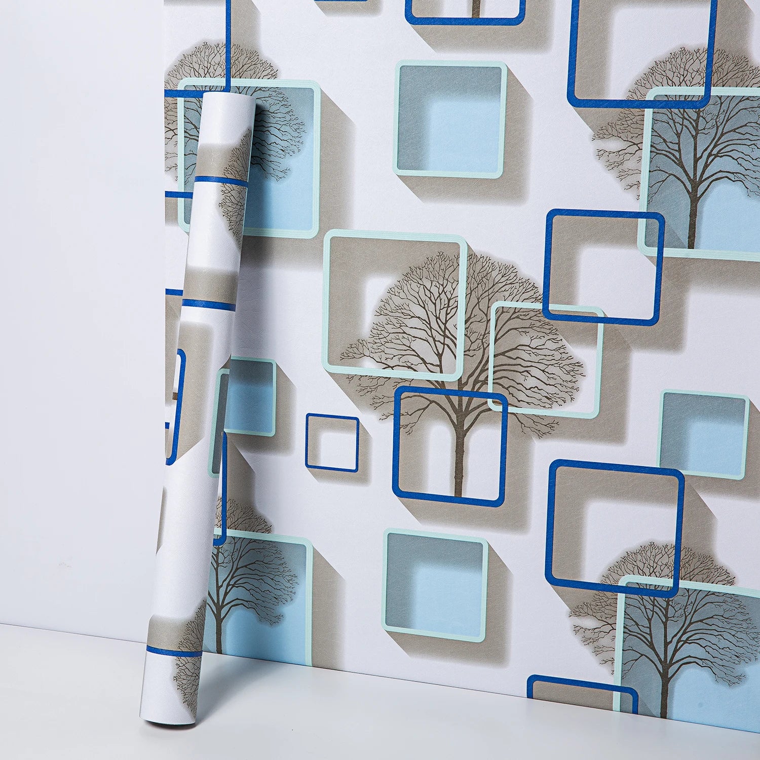 New Design Self Adhesive PVC Waterproof Fireproof Soundproof Moisture-Proof Wallpaper Geometric Pattern Household Entertainment