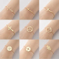 G1514 Hot Sale Bracelets Jewelry Women Charm LOVE Star Cross Heart Adjustable Stainless Steel Bracelet