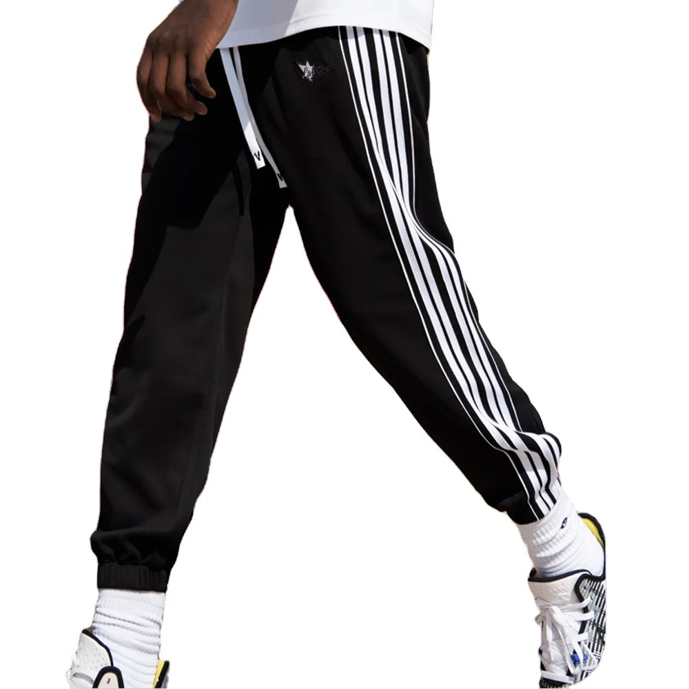 Veidoorn Custom Logo Men's Casual Sportswear Durable Nylon Sweatpants Streetwear Long Pants Jogging Tracksuit Mid Waist Colored