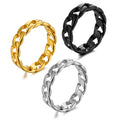 Wholesale Custom OEM 18K Gold Plated Fashion Jewelry Stainless Steel Rings Water Drop Glossy Ring Open Finger Ring for Women Men