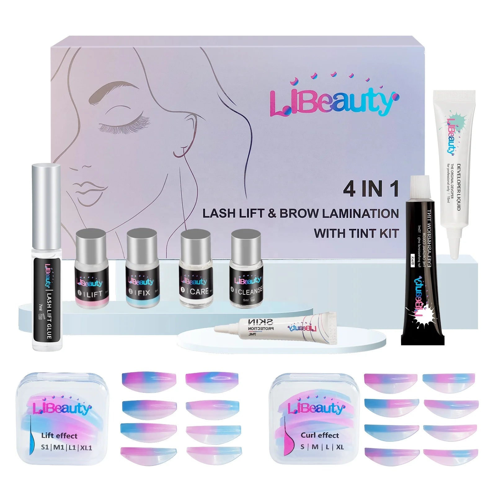 Professional New 2-in-1 Kit New Custom Private Label Lash & Brow Lift & Tint Kit Lash Lift and Tint Kit - Lash Lift and Tint Kit