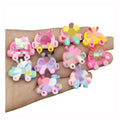 Kawaii Mini Car Animal Resin Charms Flatback Cabochon Scrapbook DIY Hair Clips Embellishments Accessories