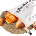 Set of Natural Linen Bread Bags Already Costumised Reusable Linen Bread Bag with logo