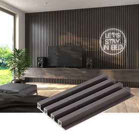 Modern Style Louver Decorative 3D Fluted WPC Wall Panels Waterproof PVC Indoor TV Covering for Wall or Ceiling