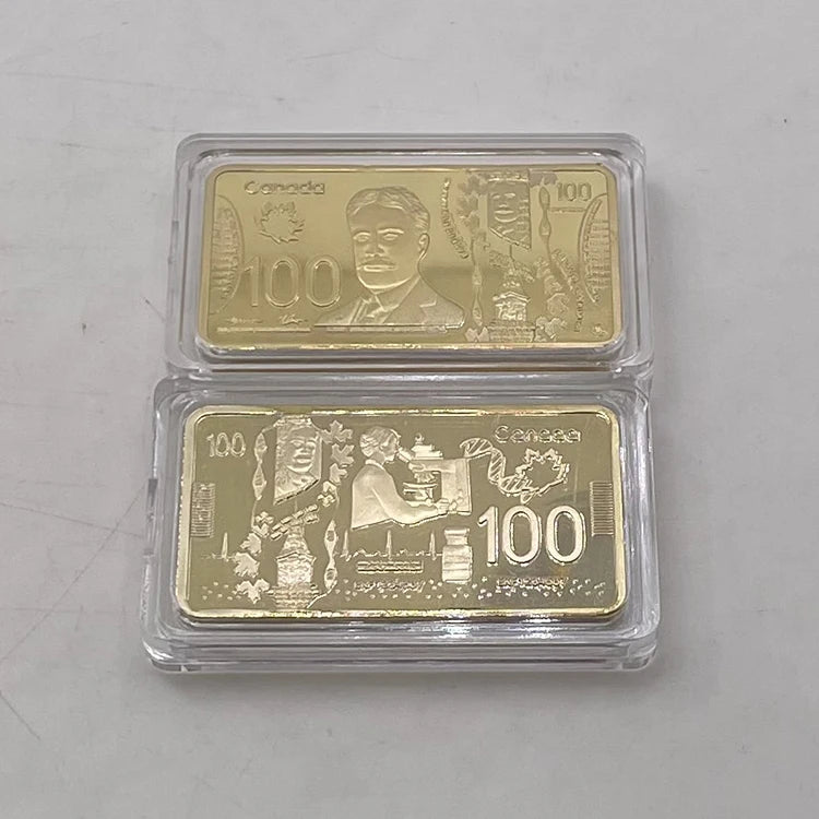 Custom Metal Craft Gift Iron Bullion Canada Engrave Gold Plated Solid Bar Square Coin in Stock