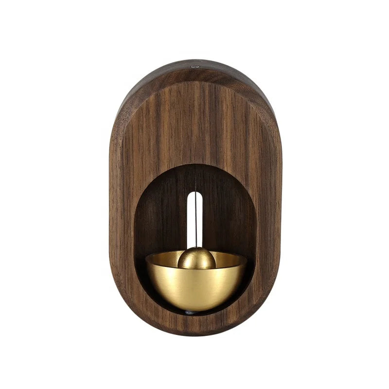 Wind Chime Solid Wood Simple Handmade Refrigerator Copper Bell Small Creative Housewarming Gift