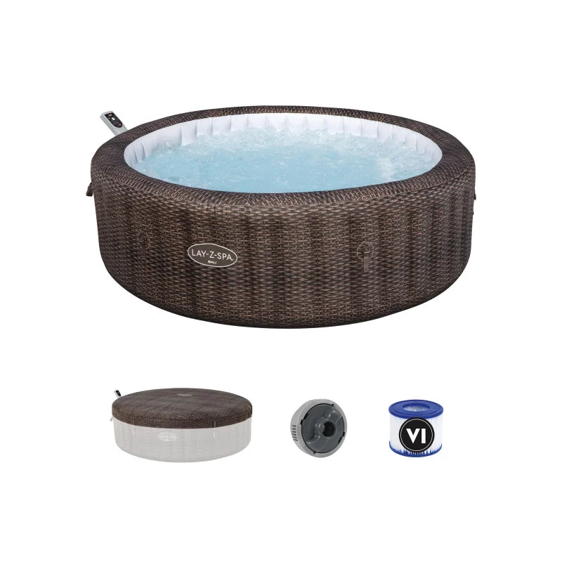 BESTWAY Lay-Z-Spa 6001P Bali Energy-Efficient Smart AirJet Inflatable Hot Tub with App Control 5-7 Person