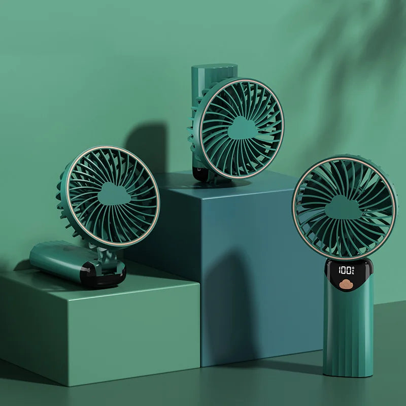 2400mAh Charge Mini Rechargeable Ventiladores Ceiling Portable Personal Desk Table Hand Held Usb Led Small Fan With Light