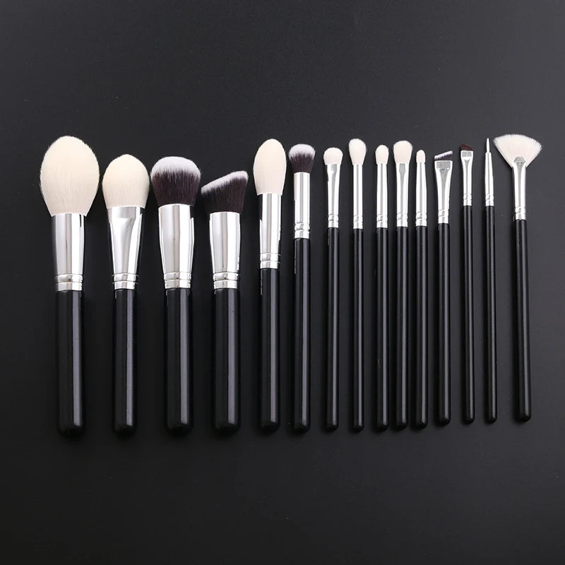 IPRESTA Private Label High End Personalized Hair 15pcs High Quality Makeup Brush Set