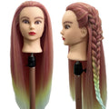 100% Synthetic Soft Straight Hair Training Head Mannequin Heads Hairdressing Training Heads Blond Mannequins for Hairstyles