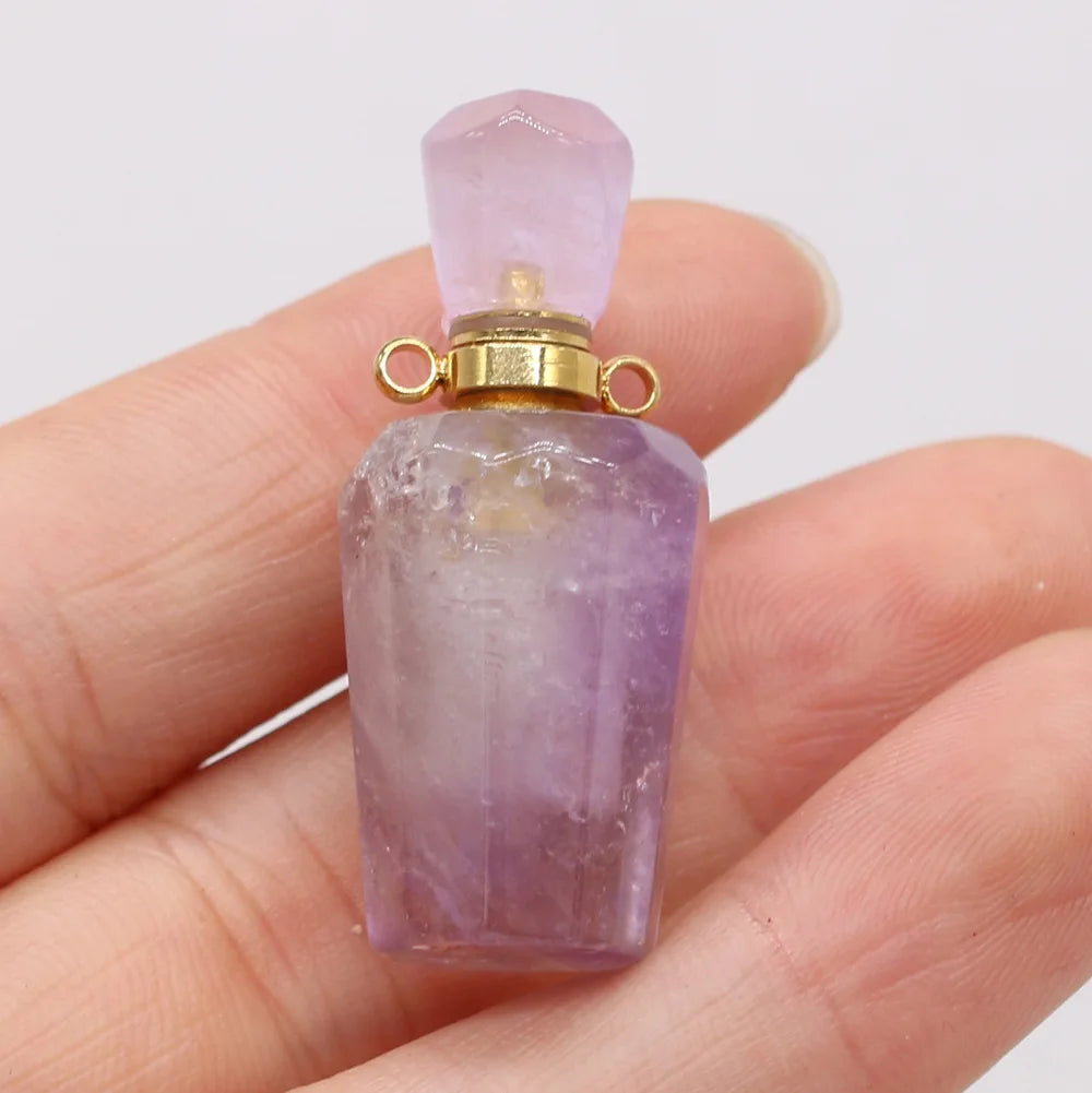 Hongzhuo Wholesale Natural Amethyst Stone Perfume Bottle Necklace Necklace Women Stylish Necklace