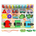 2026 Trending Montessori Children Wooden Fishing Shape Matching Unlock Busy Board Game Educational Fidgety Sensory Toys for Kids