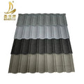 Modern Clay Stone Coated Metal Roof Tiles 0.4mm Black Color Steel Roofing Materials