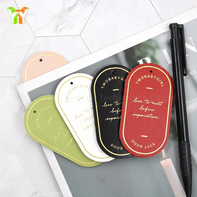 Oval Shape PU Leather Bookmark Clips Hot Sale Fancy Gift Bookmarks Planner Bookmark for Book Lover