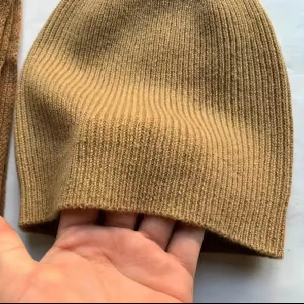100% Pure Cashmere Beanie Hats Blank Custom logo Women Men Knitted Cotton 100% Merino Wool Beanie Hat With Custom Embroidery
