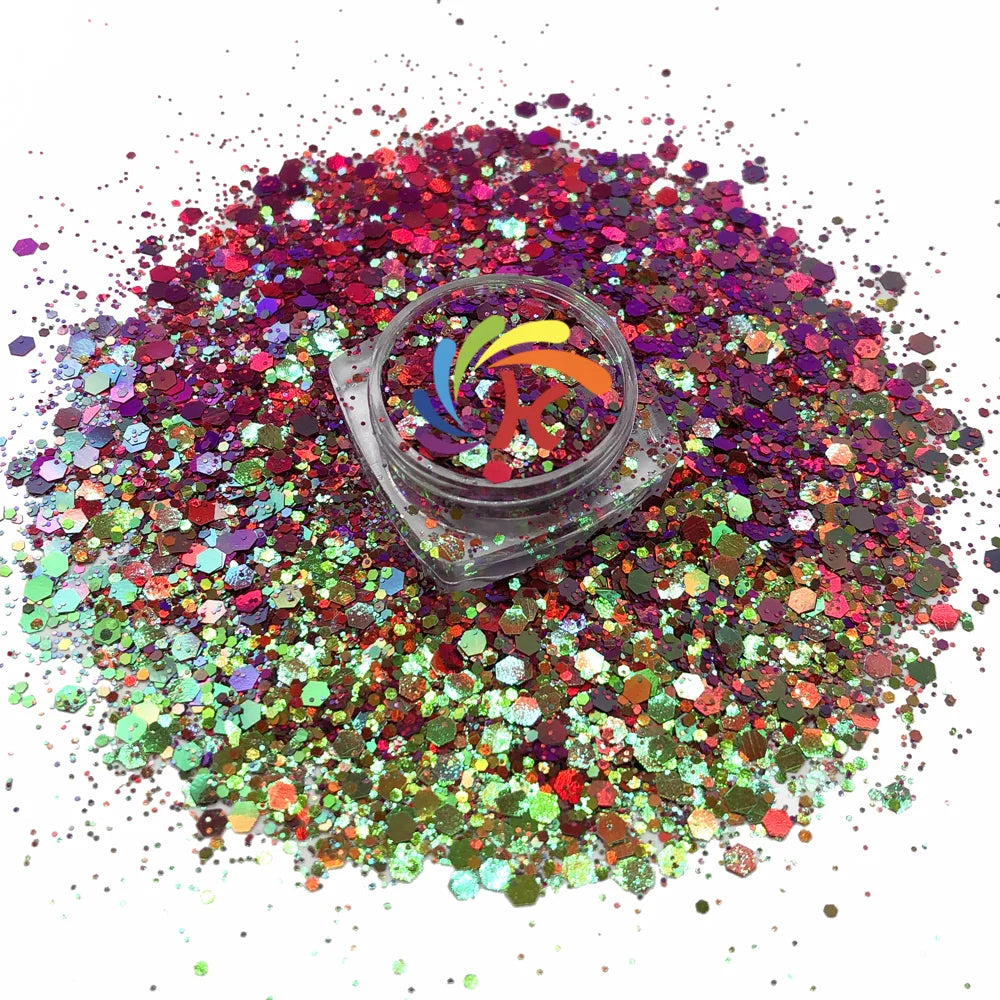 Polyester Color Shifting Mixed Glitter Bulk Chameleon Chunky for Nail Craft Party Supplies