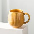 Nordic  Reaction Glaze Embossed Mugs Office Tea Cup with Pipe Ceramic Coffee Mug