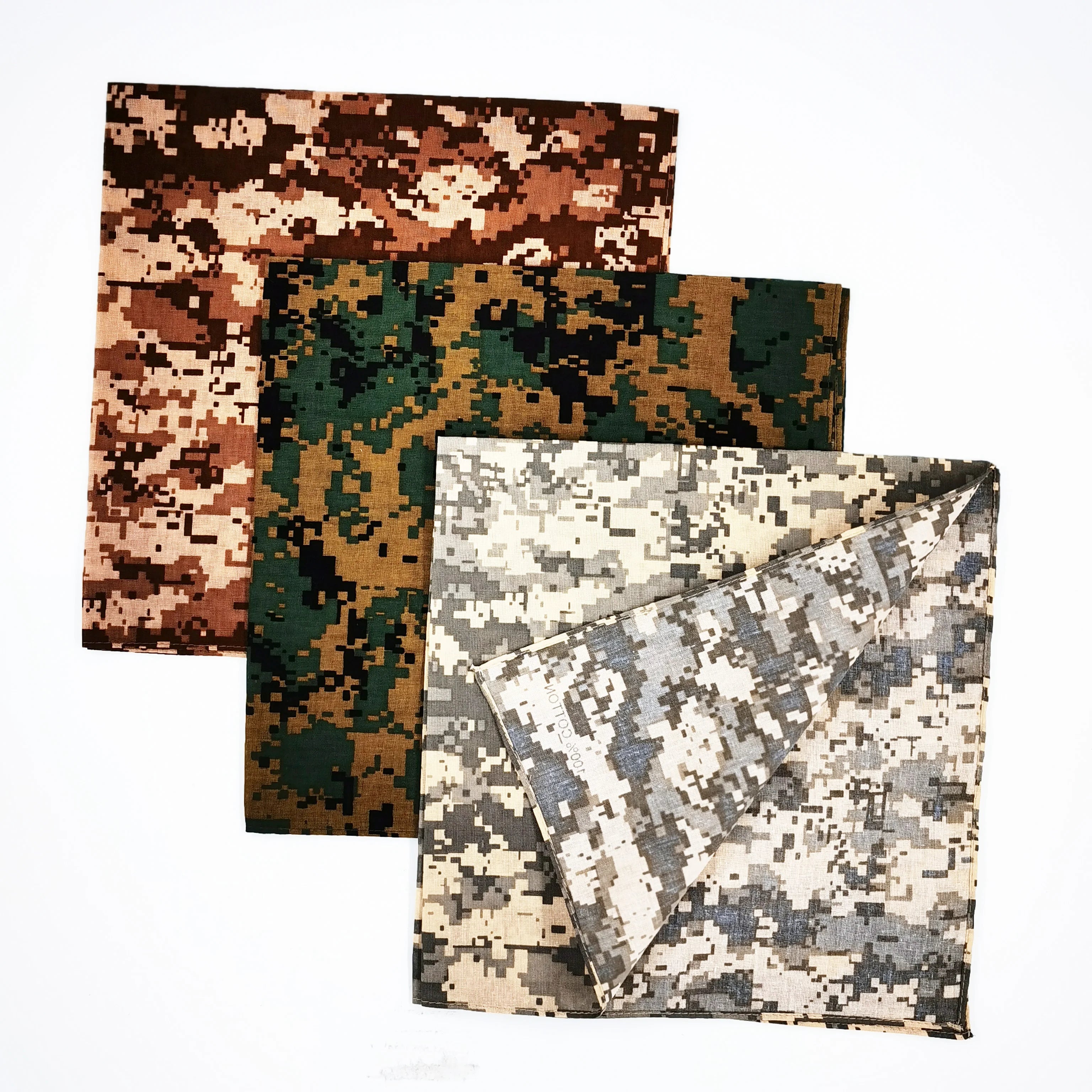 OEM Printed 100% Cotton Men's Headscarf Digital Camouflage Bandana for Outdoor Fishing Face Shield Scarf-City Scene