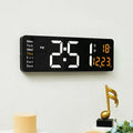 EMAF Office Living Room Decor Birthday Gift Electronic Large Display Temperature Calendar LED Digital Wall Clock for Elderly