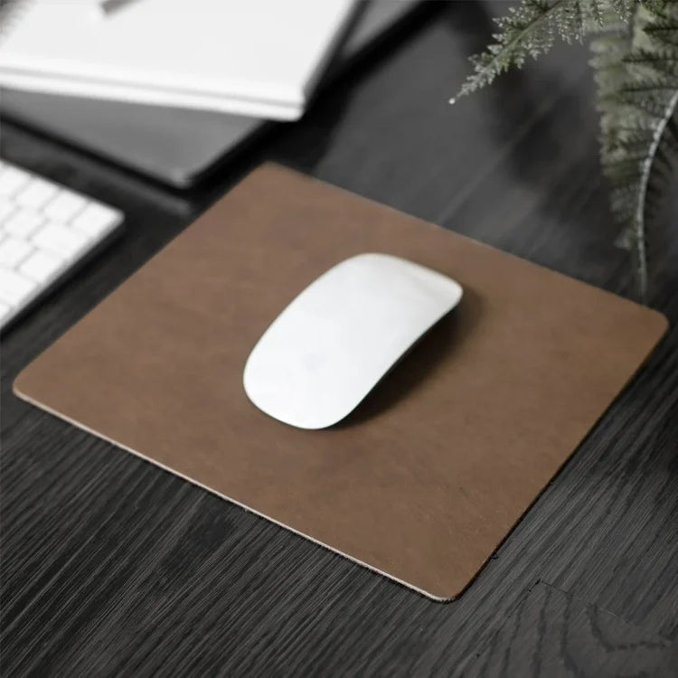 Multiple Colors Custom Embossed Logo Non Slip Full Grain Premium Real Leather Mouse Pads
