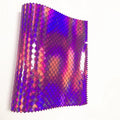 Factory Direct Sales New Environmentally Friendly Bright Surface Laser Pu Metallic Laser Shell Pattern Leather Fabric