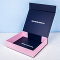 Folding Custom Luxury Magnetic Cardboard Gift Card Box with Embossing Matt Lamination & Recycled Materials