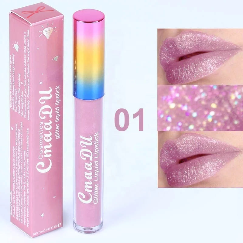 Popular Diamond Shiny Matte Metallic Lip Gloss Lipstick Liquid Lipgloss Service Private Label MegaBDM