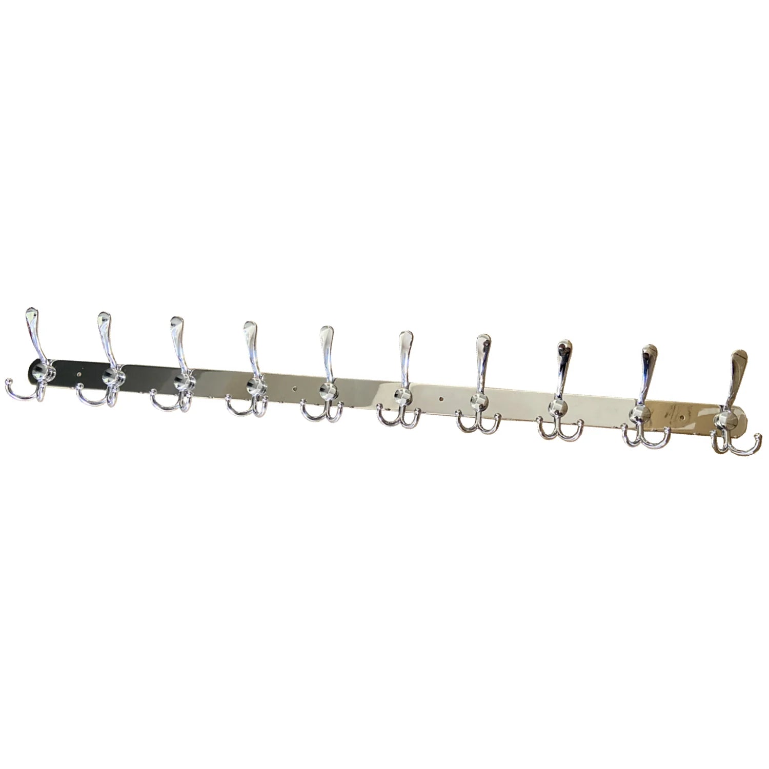 Silver Metal Wall Hooks 10 Tri Hooks Wall Hanger Coat Hook Rail for Coat Hat Towel