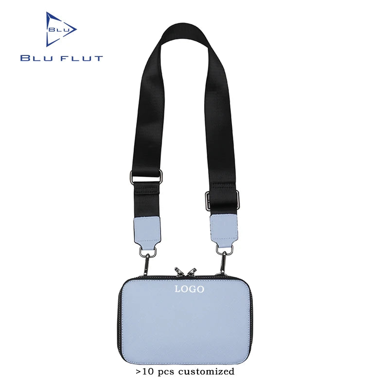 Blu Flut Mens Small Crossbody Sling Bag Custom Men  Leather Casual Leather Custom Messenger Bags for Men