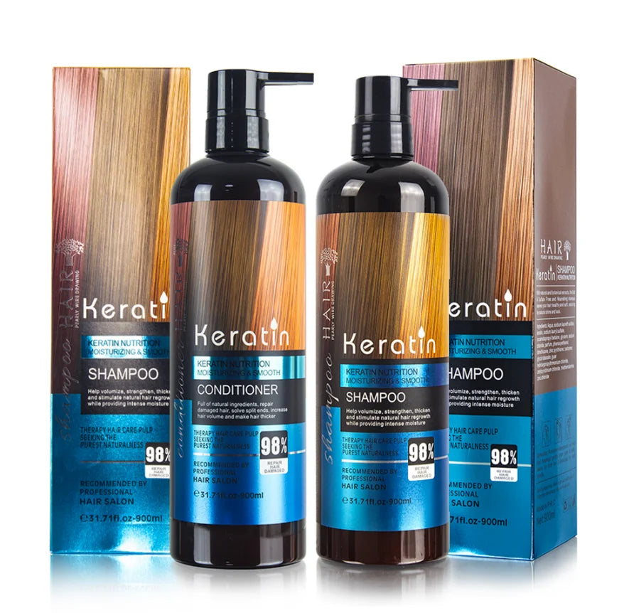 900ml No logo China Wholesale Collagen Anti Curly Dry Keratin Private Label Hair Shampoo and Conditioner