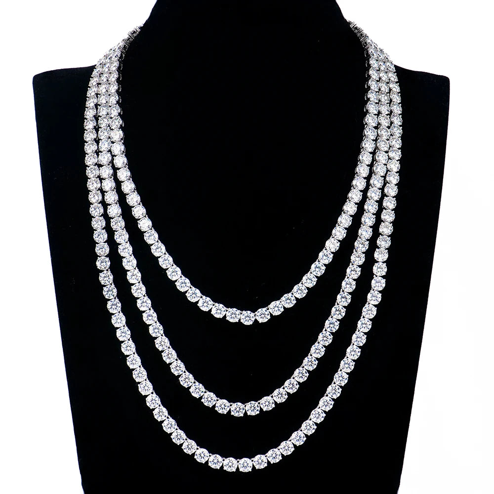 Hiphop Fine Jewelry 6mm Silver 925 Link Necklace Gra Vvs Lab Diamond Mossanite Moissanite Chain for Men