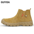 GUYISA  Safety Shoes European Standard Steel Toe  Safety Shoes for Men Anti-spark Welding Shoes