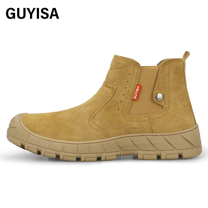 GUYISA  Safety Shoes European Standard Steel Toe  Safety Shoes for Men Anti-spark Welding Shoes