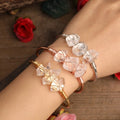 New Handmade 3pcs Irregular clear Quartz Open Cuff Bracelet Copper Wire Wrapped Bangle MegaBDM