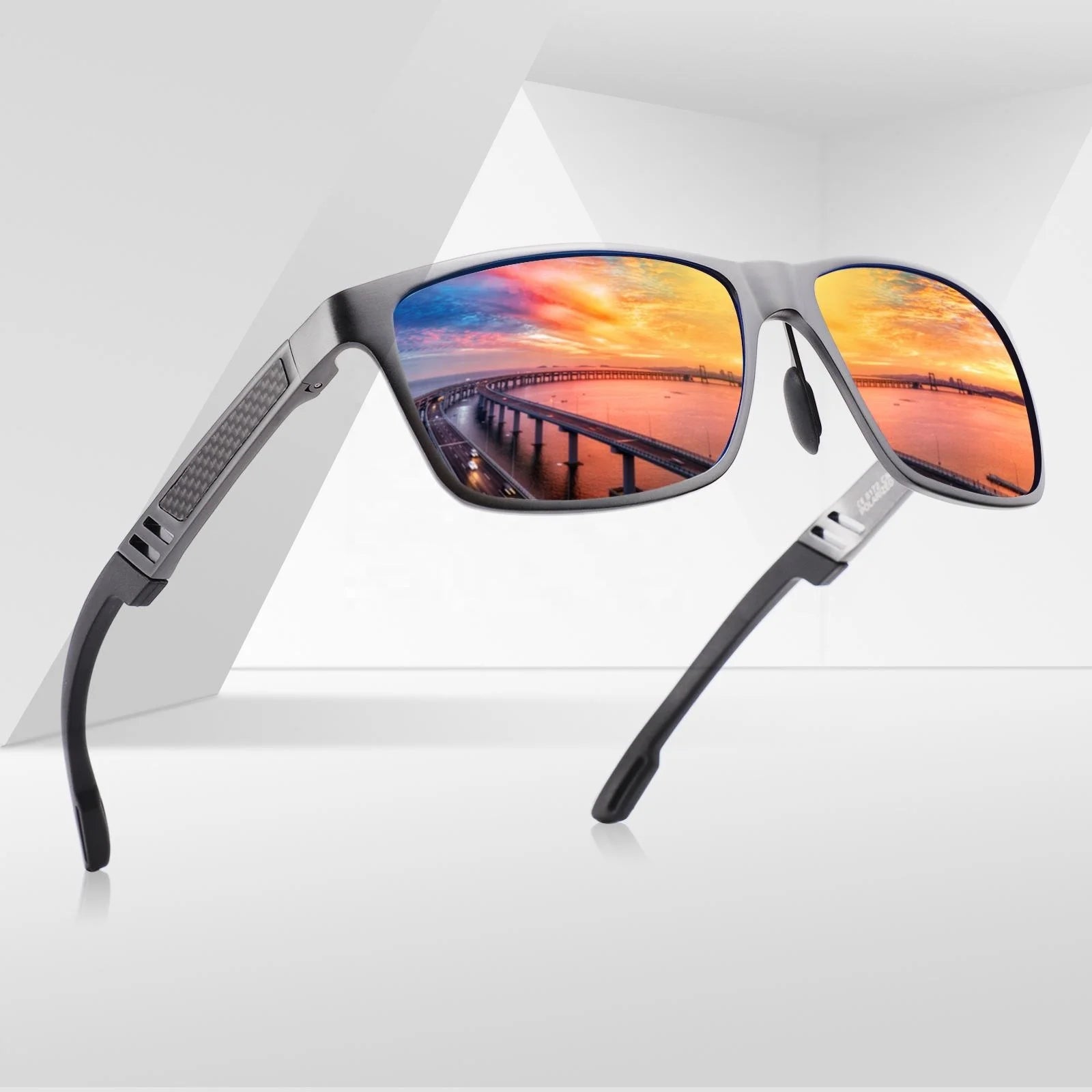 Men Aluminum Magnesium Top Quality Sunglasses Carbon Fiber Sun Glasses Luxury  Polarized Sunglasses