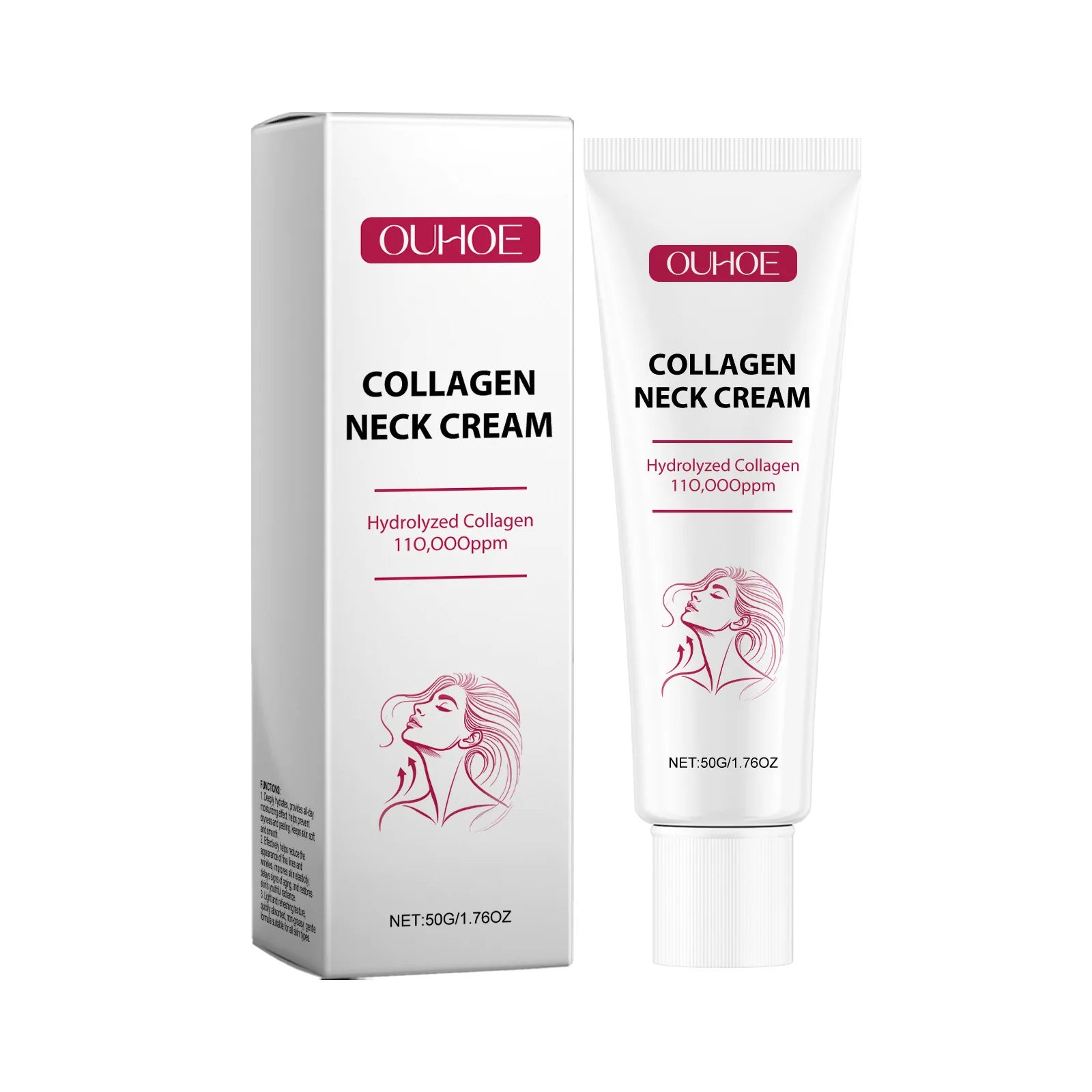 OUHOE 50g Hydrolyzed Collagen Neck Cream Moisturizing Repairing Nourishing Tightening Firming Lifting Face Lotion