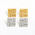 Joolim 18k PVD Gold Plated Knot Large Big   Chunky Square Square Statement Stud Stainless Steel Stud Earrings Trendy Jewelry