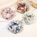 2023 Elegant Floral Hair Scrunchies for Girls Cute Cloth Flower Hair Ties and Bands Ponytail Holders