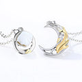 Valentine's Day Couple Necklace Magnetic Full Moon Whale Heart Splicing Attracting Best Friendship Lovers Magnet Necklaces