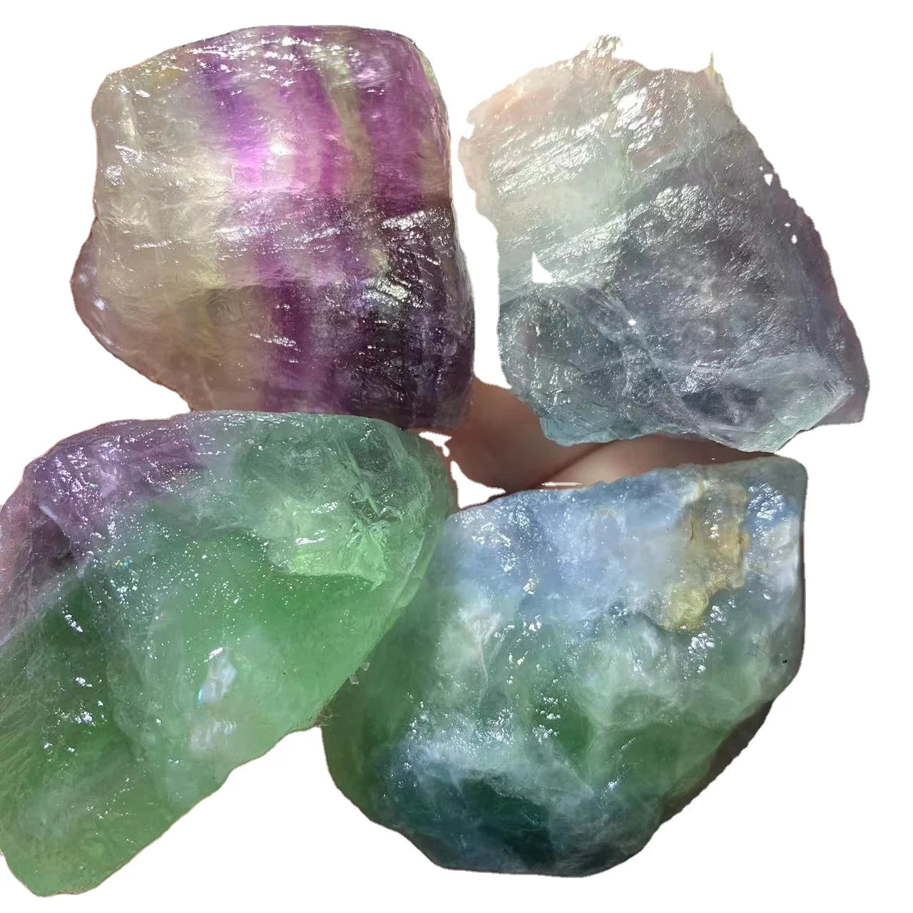 Wholesale Natural Crystal Rough Stone rainbow Fluorite Rough Stone for Sale