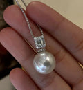 P1222 10-11mm DIY Natural  Freshwater Pearl Charm Pendant Necklace Accessory 925 Sterling Silver Jewelry for Women Without Chain