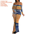Custom Logo Casual Off-Shoulder Maxi Dress High Waist Loose Fit Digital Printing for Autumn Season for Summer Parties